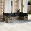 vidaXL Garden Sofa Set Grey PE rattan, powder-coated steel, polyester fabric - 2 of 4