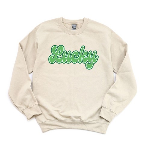 Simply Sage Market Women's Graphic Sweatshirt Green Lucky Cursive - XL -  Dust