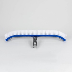 Pool Central Delux Curved Aluminum Residential Swimming Pool Bristle Cleaning Wall Brush 18" - Gray - 1 of 4