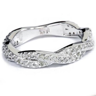 Pompeii3 .40CT Natural Diamond Infinity Ring 14K White Gold Size 5