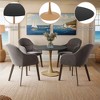 LeisureMod Bristol 27" Round Dining Table with MDF Top and Natural Wood Steel Pedestal Base for Modern Kitchen and Dining Room - 3 of 4