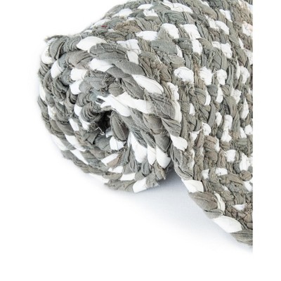Handmade Gray Braided Chindi 8' x 10' Rectangular Area Rug