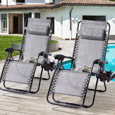 Sonkuki Patio Zero-gravity Chair Recliner Folding Textilene Chair