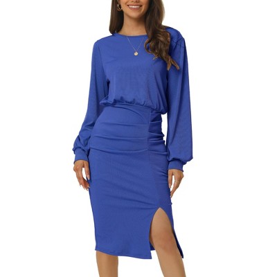 Royal Blue Boat Neck Dress