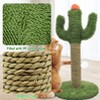 Cactus Shaped Cat Climbing Tree 2 in 1 - solid Wooden base Natural Sisal scratching Post with Suspended Ball Toys Indoor Cat  Climbing - 3 of 4
