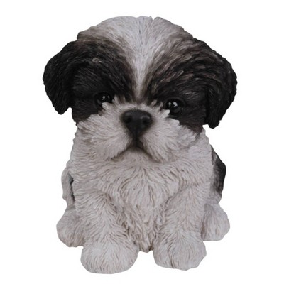 6.5" Polyresin Shih Tzu Puppy Statue Black/White - Hi-Line Gift