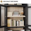 CuisinSmart 72in Tall Arched Bookcase, Glass Door Arched Cabinet with 2 Drawers, Freestanding Display Storage Cabinet for Living Room, Bedroom - 4 of 4