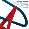 100 Piece Set of Velvet Slim Profile Heavy Duty Felt Hangers with Stainless Steel Swivel Hooks in Blue - 4 of 4