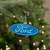 Northlight 5" Officially Licensed "Ford" Logo Collectible Glass Christmas Ornament - Blue/White - 2 of 4