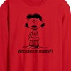 Men's - Peanuts - Who Says I'm Crabby Lucy Long Sleeve Graphic T-Shirt - 2 of 4