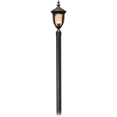 John Timberland Modern Outdoor Post Light with Pole Veranda Bronze 103" Champagne Glass for Exterior Garden Yard