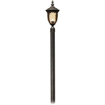 John Timberland Bellagio Rustic Outdoor Post Light Veranda Bronze with Pole 103" Champagne Glass for Exterior Barn Deck House Porch Yard Patio Outside