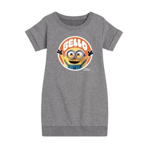 - Despicable Me Minions - Hello Bello Minion Graphic Short Sleeve Fleece Dress - 1 of 4