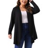 Agnes Orinda Women's Plus Size Long Sleeve Open Front Lightweight High Low Hem Draped Cover Cardigan - 2 of 4