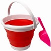 SAMMART 5.5L (1.4 Gallon) Collapsible Plastic Bucket, White/Coral Pink - 4 of 4