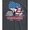 Men's - Peanuts - American Flag Wisconsin Snoopy Short Sleeve Graphic T-Shirt - 2 of 4