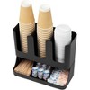 Attop 6 Compartment Upright Breakroom Coffee Condiment and Cup Storage Organizer, Black - 4 of 4