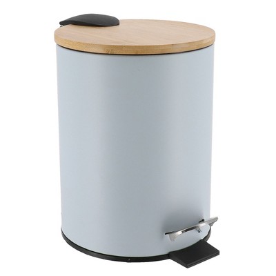Evideco French Home Goods Stylish Trash Can with Bamboo Lid and Pedal, 2.5L Capacity