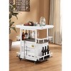 Cargo Serving Cart Antique Walnut/White: Storage, Pedestal Base, Open Back Chairs - Acme Furniture - 4 of 4