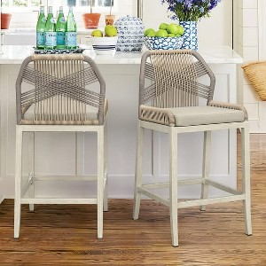 Arceso 26.5"H Counter Height Bar Stools , Boho-Style Rattan Chairs - 1 of 4