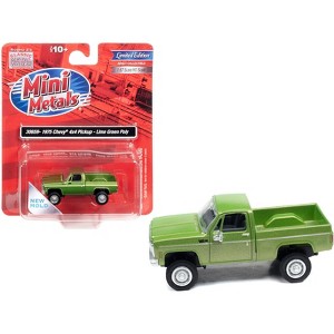 1975 Chevrolet 4x4 Pickup Truck Lime Green Metallic 1/87 (HO) Scale Model Car by Classic Metal Works - 1 of 3