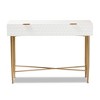 Baxton Studio Galia Wood and Metal 1 Drawer Console Table White/Gold: Chic Entryway Furniture, No Assembly Required - 3 of 4
