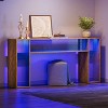 Hommoo Console Table with LED Lights Brown - 3 of 4