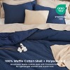 2/3 Pcs Waffle Comforter Set Soft Cotton Bedding Set Premium Cotton Cover with Polyester Fill for All Seasons - 3 of 4