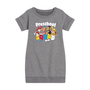 Girls' - Paw Patrol - Squad Preschool Graphic Short Sleeve Fleece Dress - 1 of 4