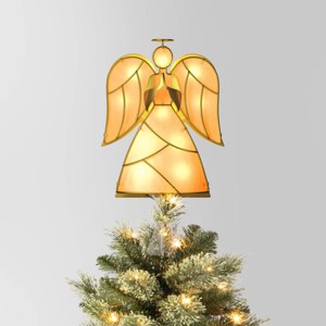13.25" Pre-lit Angel Christmas Tree Topper Gold/White - Wondershop™ - 1 of 4