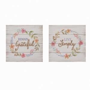 Transpac MDF Dimensional Simplicity Decor Set of 2 Spring Home Decorations - 1 of 1