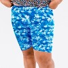 Calypsa Women's Chlorine Resistant High Waisted Long Bike Swim Shorts - 4 of 4