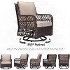 3-Piece Outdoor Wicker Bistro Set with 360 Swivel Rocking Chairs, Includes Premium Cushions and Armored Glass Top Side Table, Perfect Patio Furniture - 3 of 4