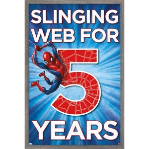 Trends International Marvel Spider-Man - Happy 5th Birthday Framed Wall Poster Prints - 1 of 4