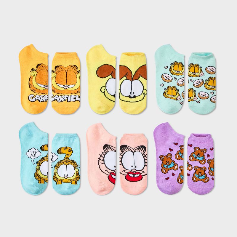 Women&#39;s Garfield 6pk Low Cut Socks - Assorted Color 4-10, 1 of 4