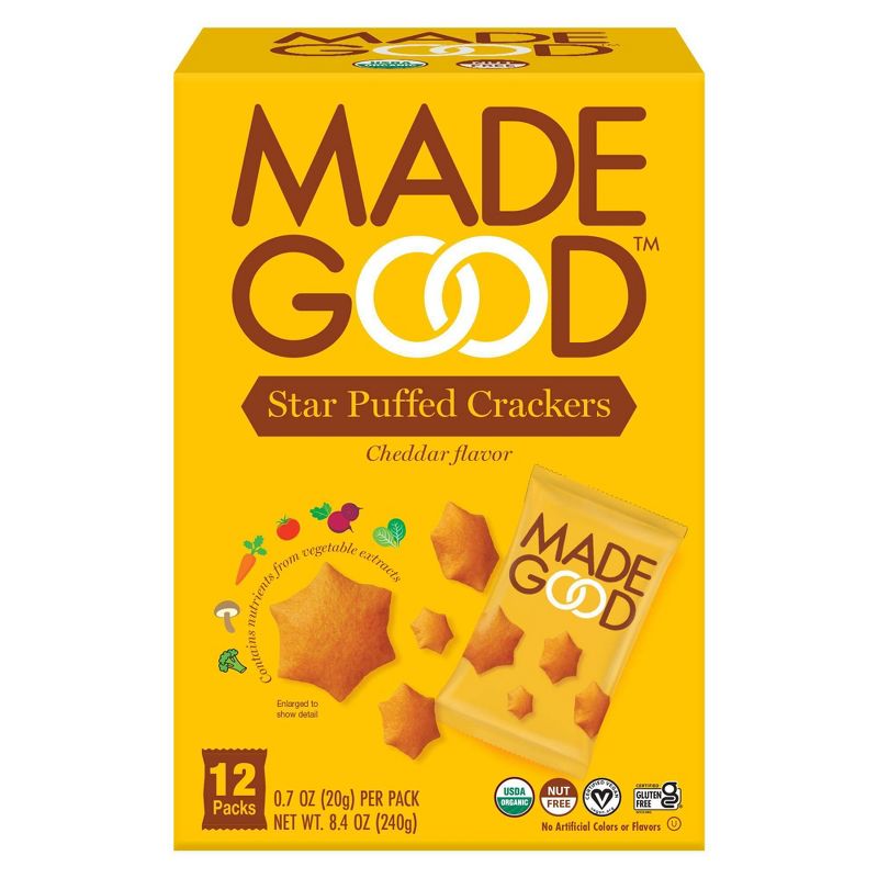 MadeGood Star Puffed Cheddar Crackers - 8.4oz/12ct, 1 of 9