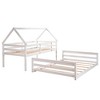 Twin Over Full House Bunk Bed, Wood Loft Bed Frame with Ladder & Safety Guardrail Bunk Bed - 4 of 4