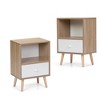 Resenkos Mid-Century Wood Nightstand Set of 2, Bed Sofa Side Table with Drawer and Shelf, Modern End Table for Living Room Bedroom, Night Stand - 3 of 3