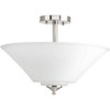 Progress Lighting Joy Collection 3-Light Semi-Flush Fixture, Brushed Nickel, White Etched Glass Shade - 2 of 4