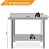 Stainless Steel Work Table, NSF Commercial Grade, Adjustable Shelf, Silver - 3 of 4