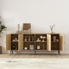 GDFStudio Ocilla 71" Modern Slatted Door Sideboard with Adjustable Shelves and Metal Legs - 2 of 4