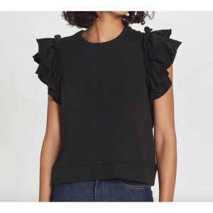 Women's Flutter Sleeve French Terry Shell Top - GOLDIE : Target