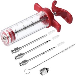 Meat Injector Syringe - 3 Marinade Injector Needles for BBQ Grill, Premium Portable Turkey Injector kit.. - 1 of 4