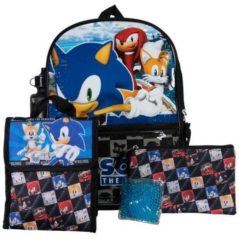 Sonic The Hedgehog Kids Lunch Bag - 3 Piece Set - Bag, Water