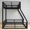 Twin XL Over Queen Metal Floor Bunk Bed Frame with Guardrails and Ladder, Space-Saving Heavy-Duty Bed ,kids bed - 3 of 4