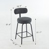 Sapphtopaz Modern Bar Stools Set of 2, Swivel Counter Height Bar Chairs with Metal Legs, Upholstered Barstools for Kitchen Island, Living Room - 3 of 4