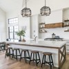 PAKOKULA Modern Industrial 18.1 in. 4-Light Black Geometric Chandelier with Clear Crystal Shades - 3 of 4