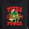Women's - Teenage Mutant Ninja Turtles - Pizza Power Lightweight French Terry Wide Neck Long Sleeve Shirt - 2 of 4