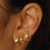 3Pairs 925 Sterling Silver, 14K Gold Plated Small Huggie Hoop Earrings Sets for Multiple Piercing CZ Cartilage Earrings Stacks - 3 of 4