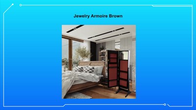 Cherry Hardwood Free Standing Jewelry Armoire with Mirror